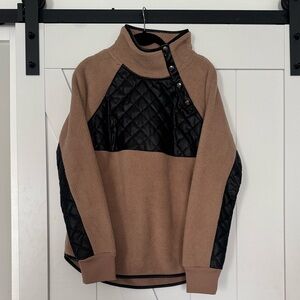 Abercrombie & Fitch Faux Leather Sherpa Pullover